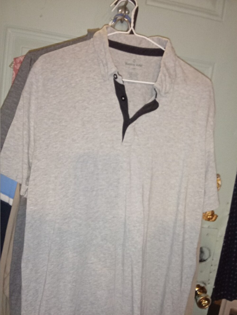 Tommy John Light Gray Polo with Black Placket